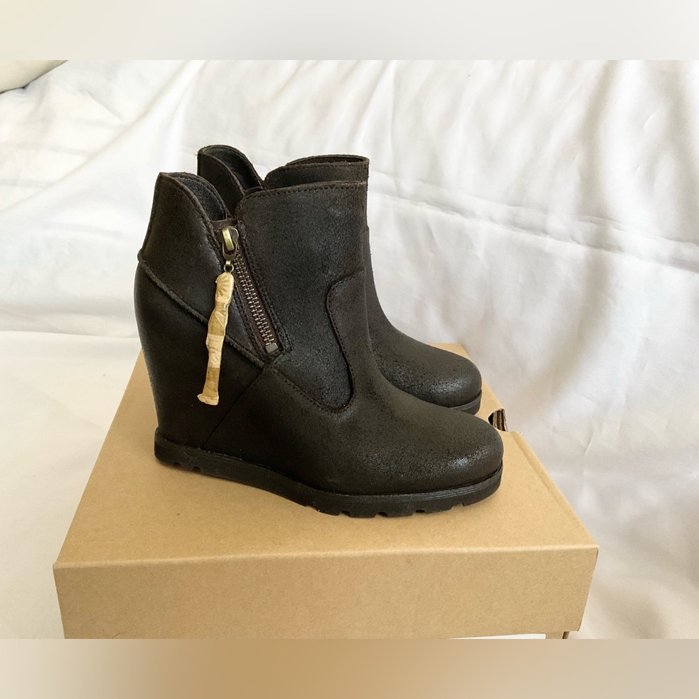 UGG Black Wedge Ankle Booties